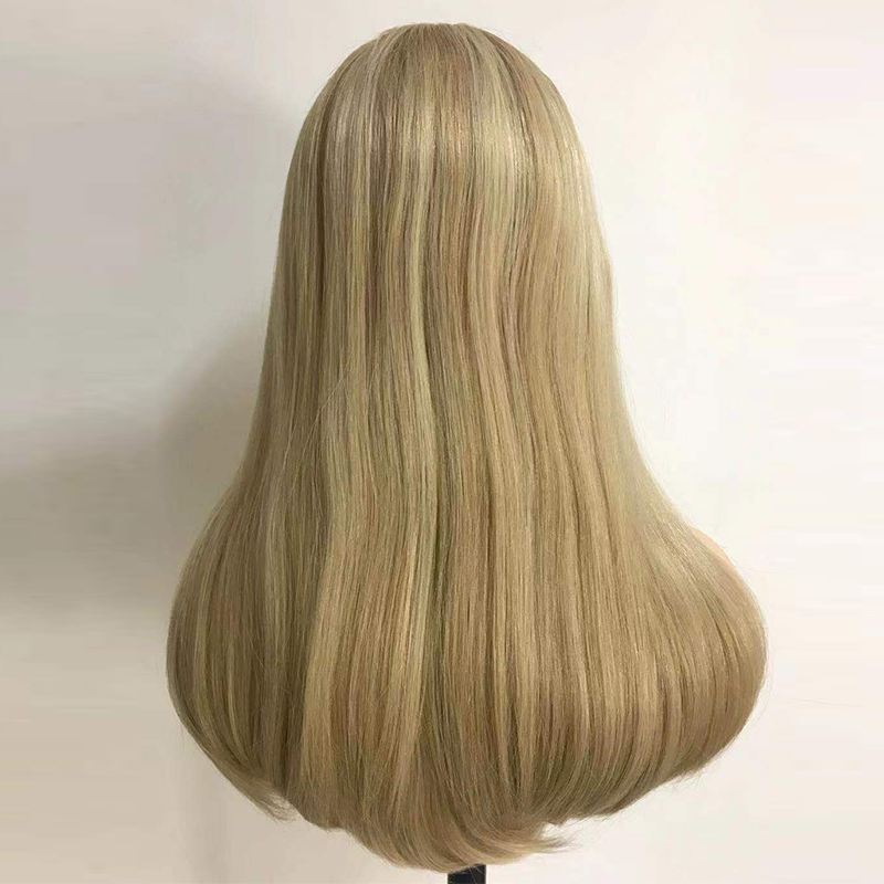 Top quality human hair lace top wig white women wigs brazilian human hair cuticle aligned hair wig QM295
